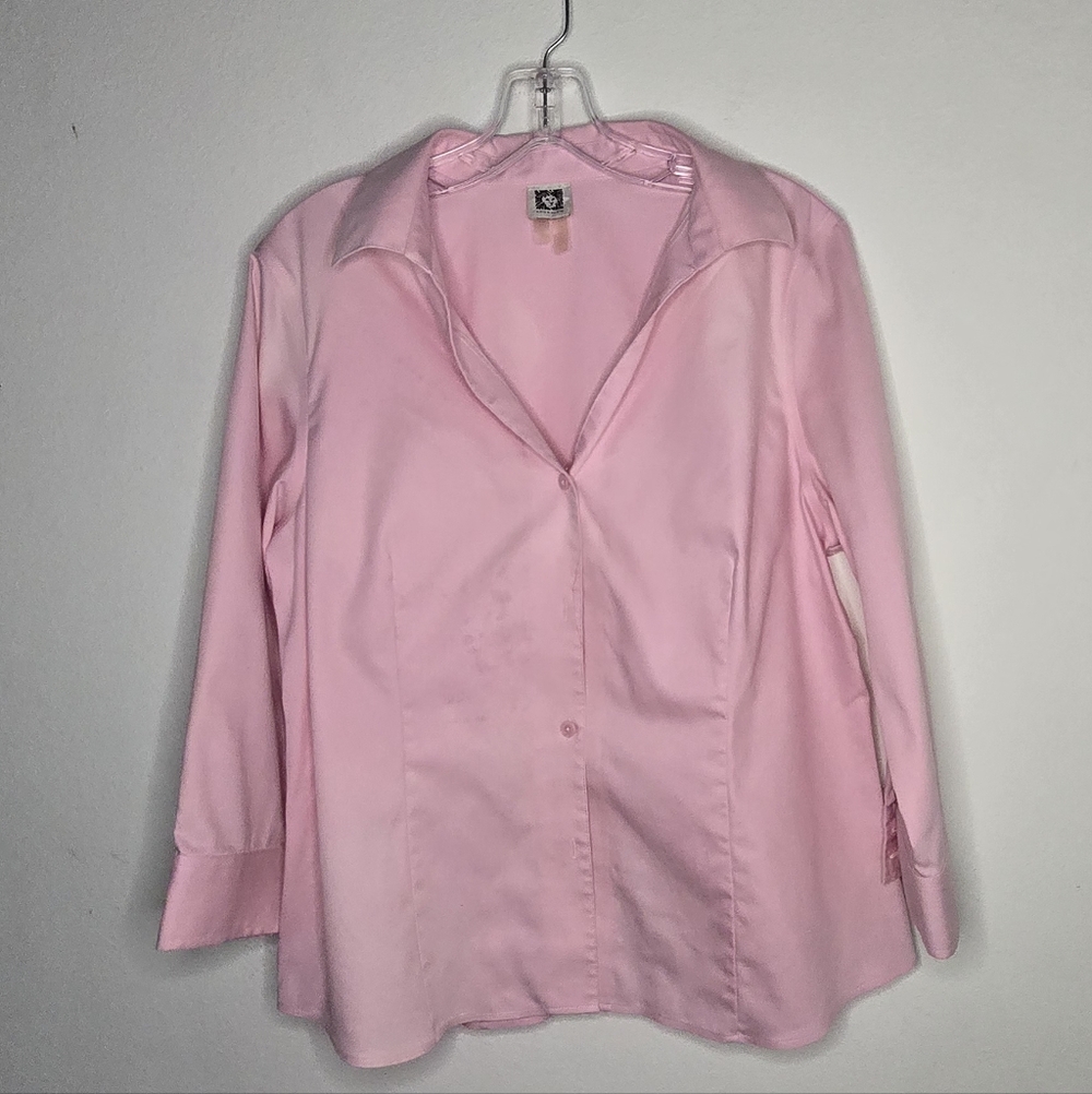 Anne Klein Light Pink Button-Down Shirt